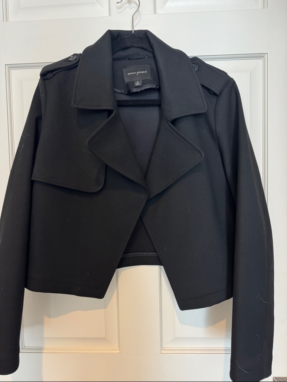Banana Republic Black Cropped Trench Coat